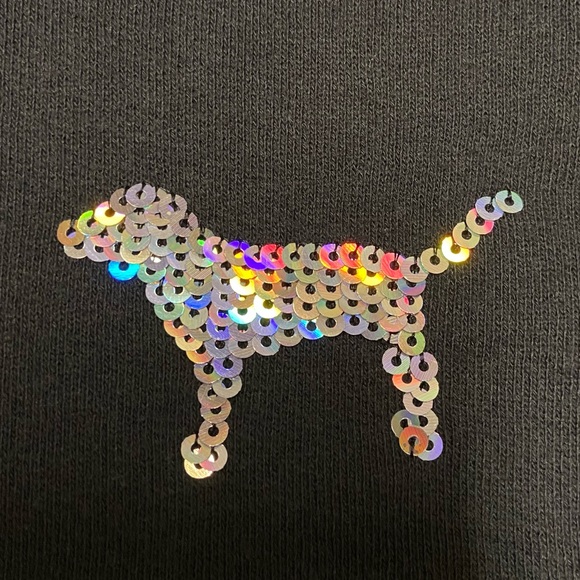 PINK VS VINTAGE IRIDESCENT MEGA BLING LOVE PINK 86 FULL ZIP HOODIE - Picture 5 of 5